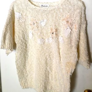 Vintage small cream colored top by Partners